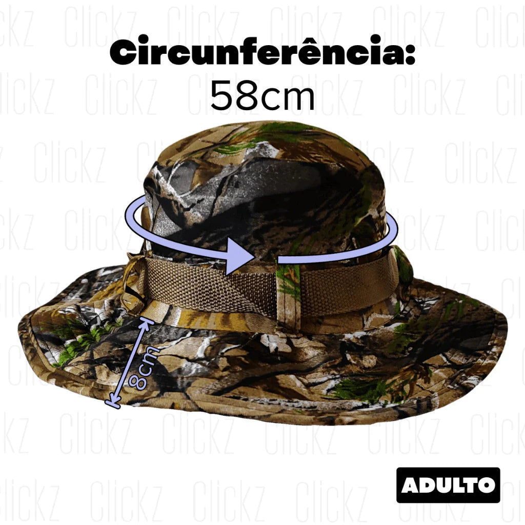 Chapéu Para Pesca com Proteção Premium Canavieiro Camuflado
