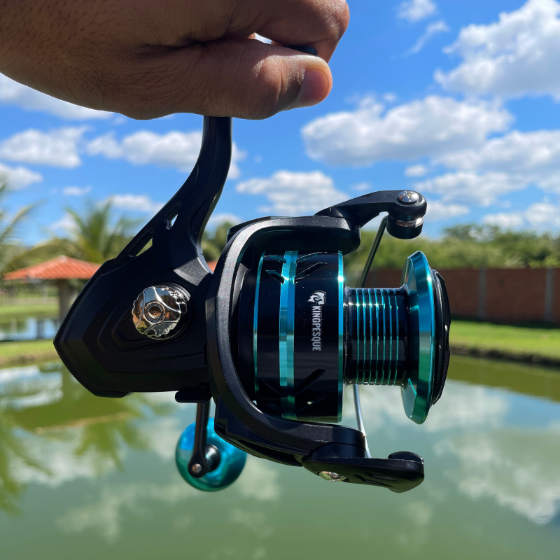 Molinete Kingpesque AzureX Com Até 10kg Drag + Óculos Polarizado Kingpesque Grátis