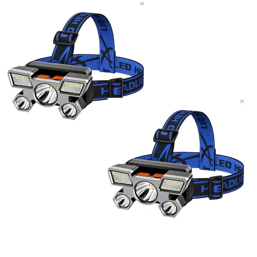 Lanterna De Cabeça 5 LED À Prova D 'Água 4 Modelos E Recarregável USB