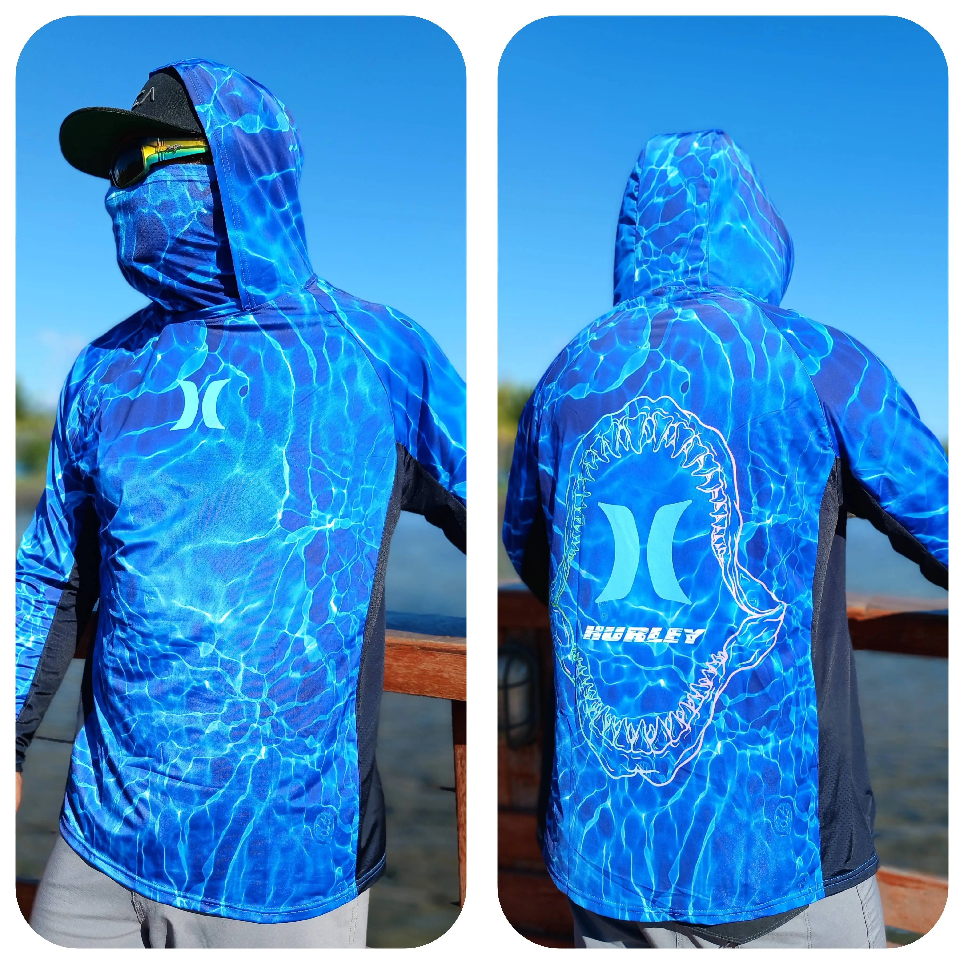 Camisa Masculina Com Capuz UPF 50+ Manga Longa para Pesca