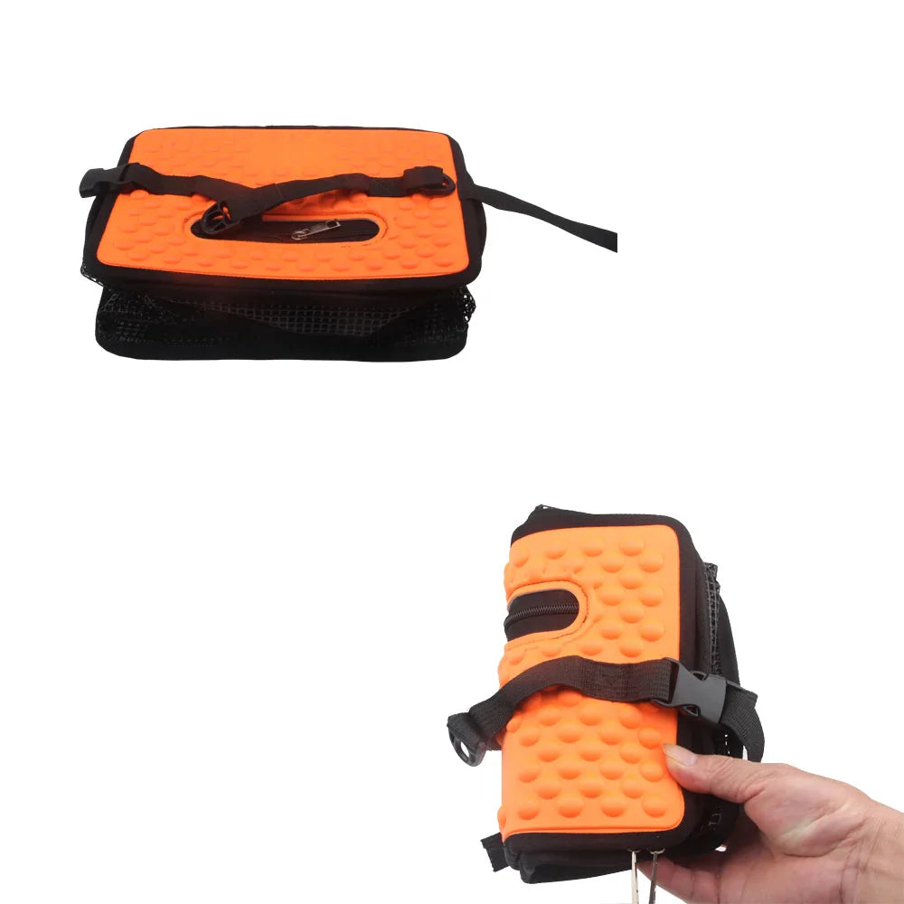 Cesta de Pesca Flutuante Dobrável com Malha Portátil