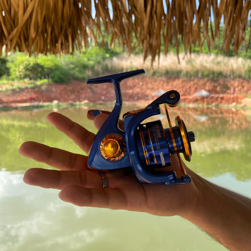 Molinete Shimano AzureSteel Drag de Até 10kg Com 13 Rolamento De Esferas Resistentes À Corrosão E Blindados + Óculos De Sol Polarizado Grátis