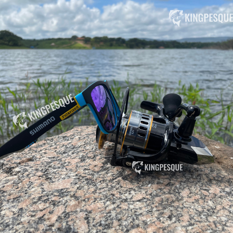 Molinete Shimano Drag de Até 15kg Com 19 Rolamentos Sistema de Rotação Super Suave + Com Óculos De Sol Polarizado Grátis