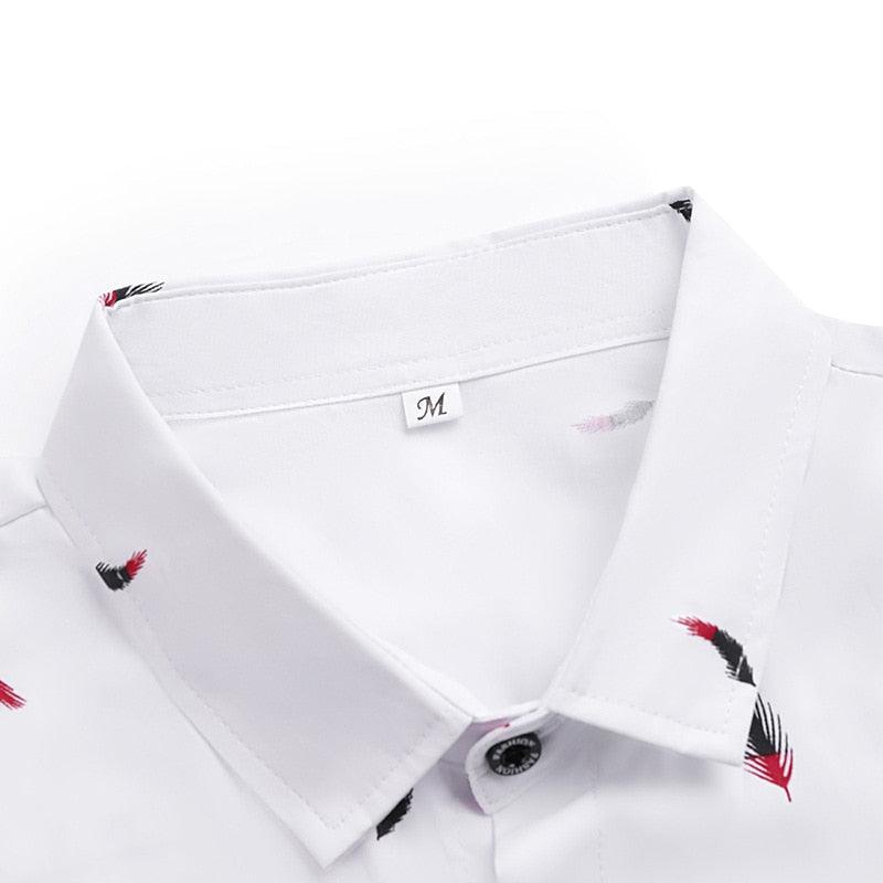 Camisa Manga Curta Estampada Casavelli Feathers