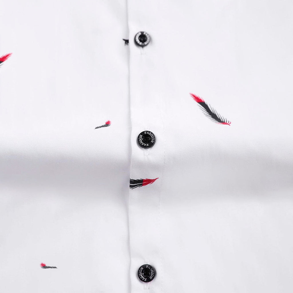 Camisa Manga Curta Estampada Casavelli Feathers