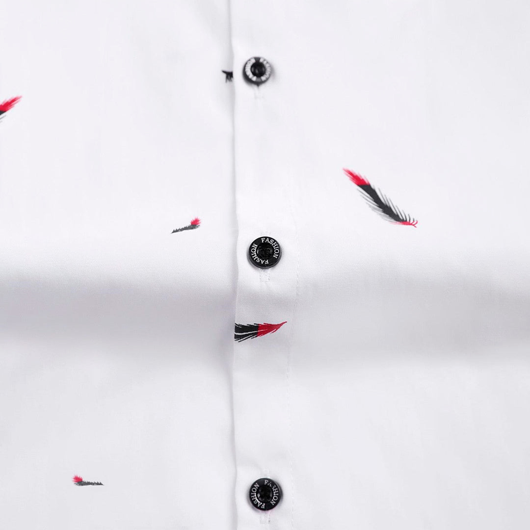 Camisa Manga Curta Estampada Casavelli Feathers