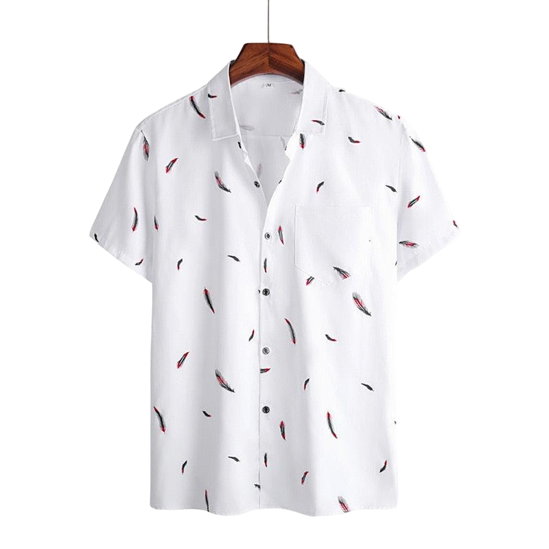 Camisa Manga Curta Estampada Casavelli Feathers
