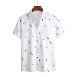 Camisa Manga Curta Estampada Casavelli Feathers