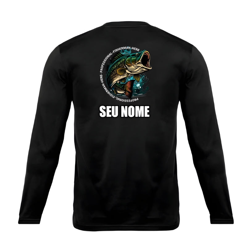 Camiseta De Pesca Masculina Tucunaré Com Seu Nome Personalizado