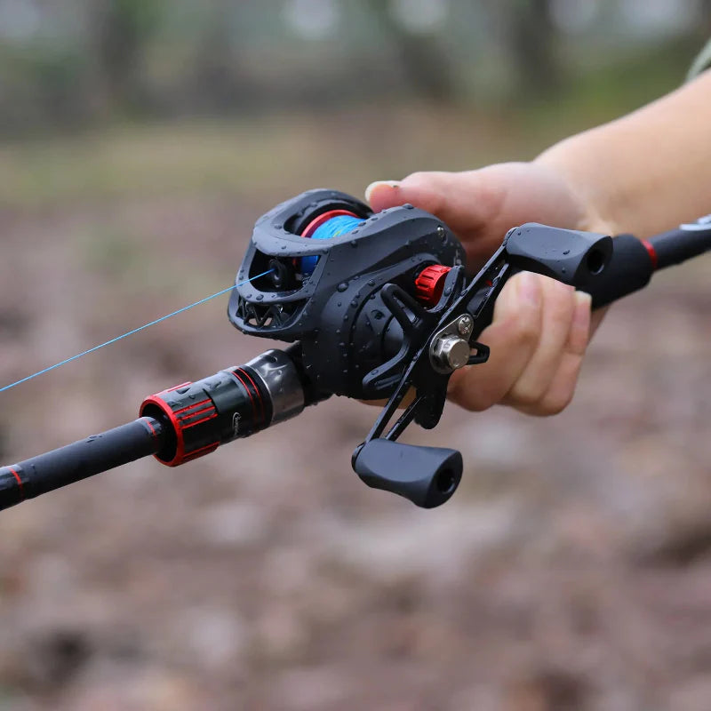 Kit De Pesca Sougayilang Vara Fibra De Carbono Carretilha Drag 8kg Brinde Linha