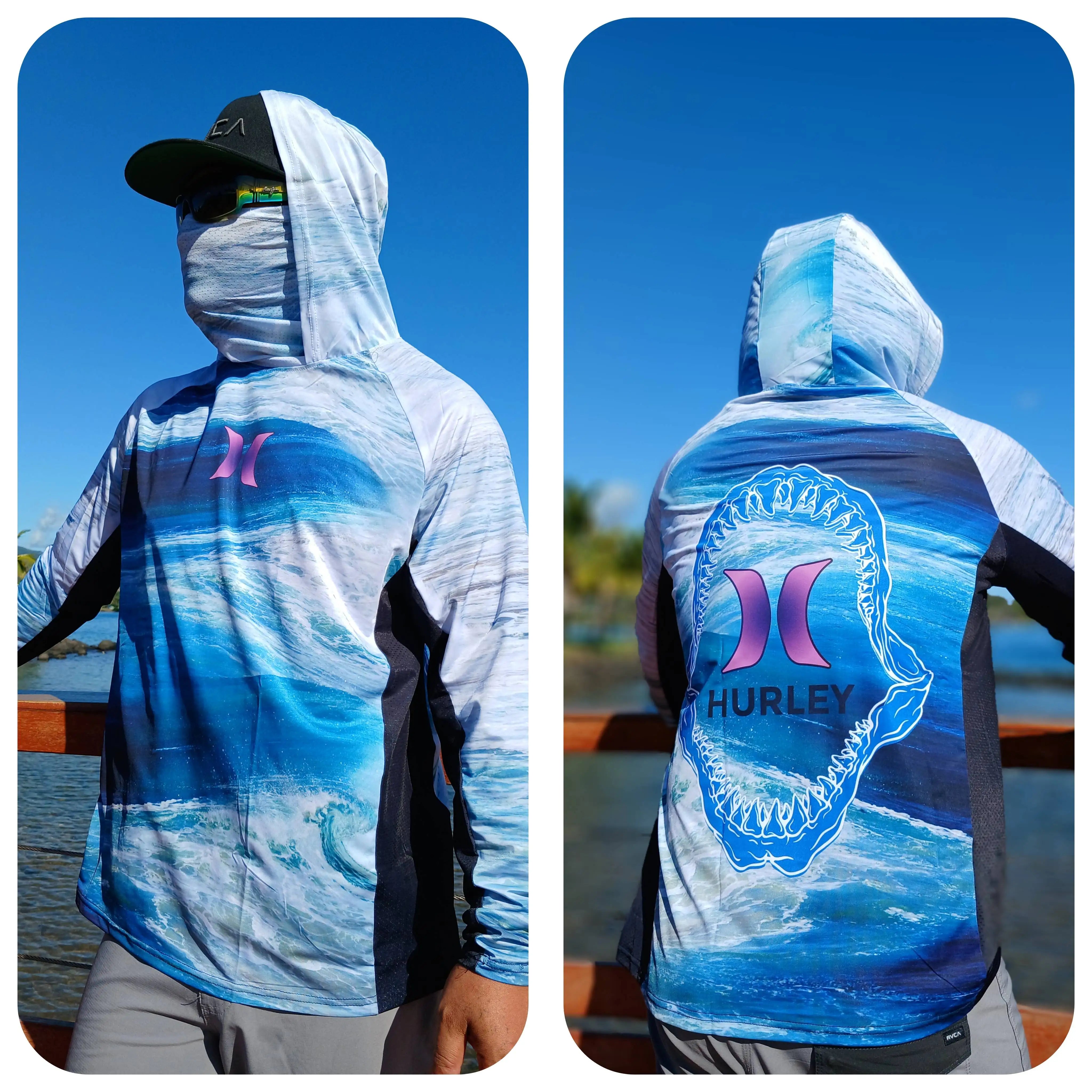 Camisa Masculina Com Capuz UPF 50+ Manga Longa para Pesca