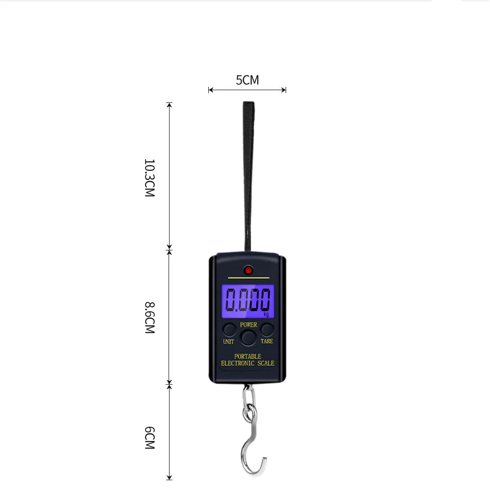 Balança Digital Portátil 40kg x 10g LCD Multiuso Pesca