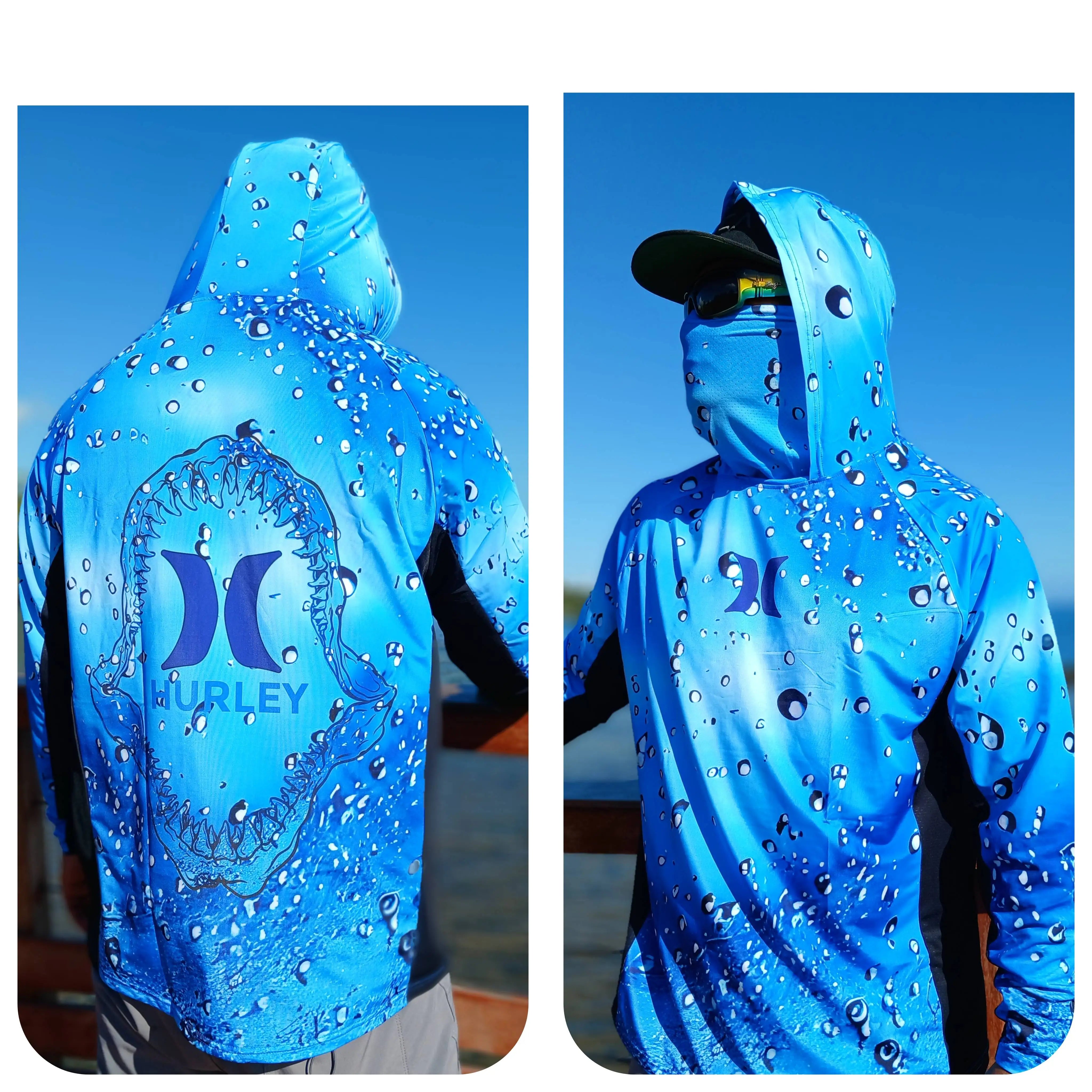 Camisa Masculina Com Capuz UPF 50+ Manga Longa para Pesca