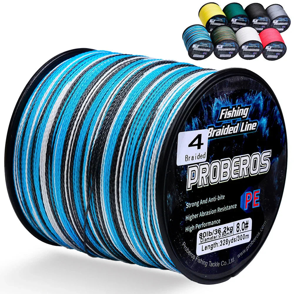 Linha de Pesca Multifilamento Proberos 300M Multicolor 6LB Até 80LB