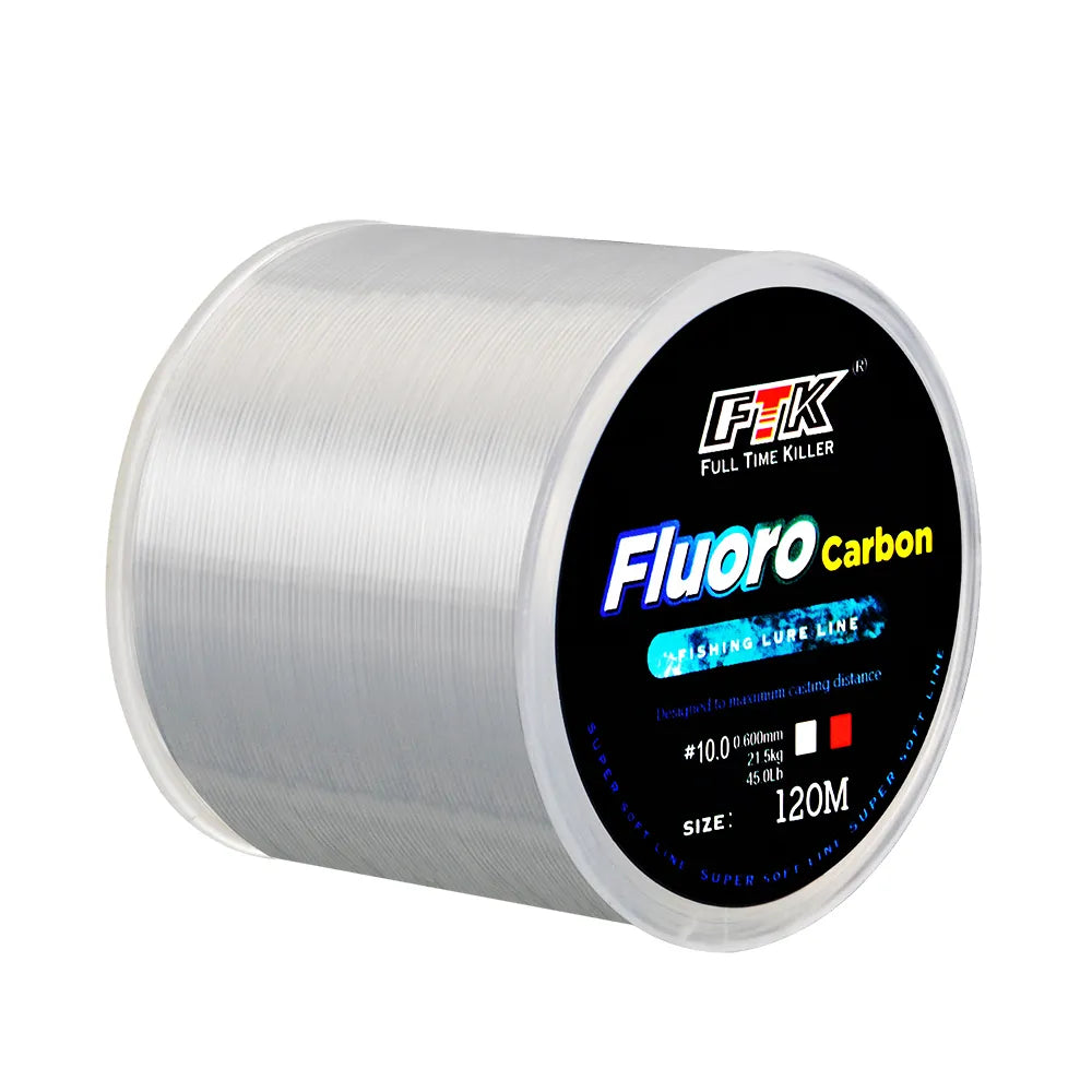 Linha Monofilamento Fluorocarbono Ftk de 120m Com Até 20kg de Força