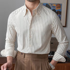 Camisa Social Listrada de Algodão Masculina Casavelli S056