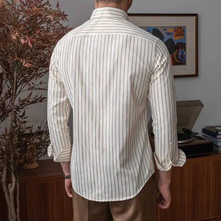 Camisa Social Listrada de Algodão Masculina Casavelli S056