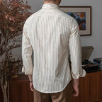 Camisa Social Listrada de Algodão Masculina Casavelli S056