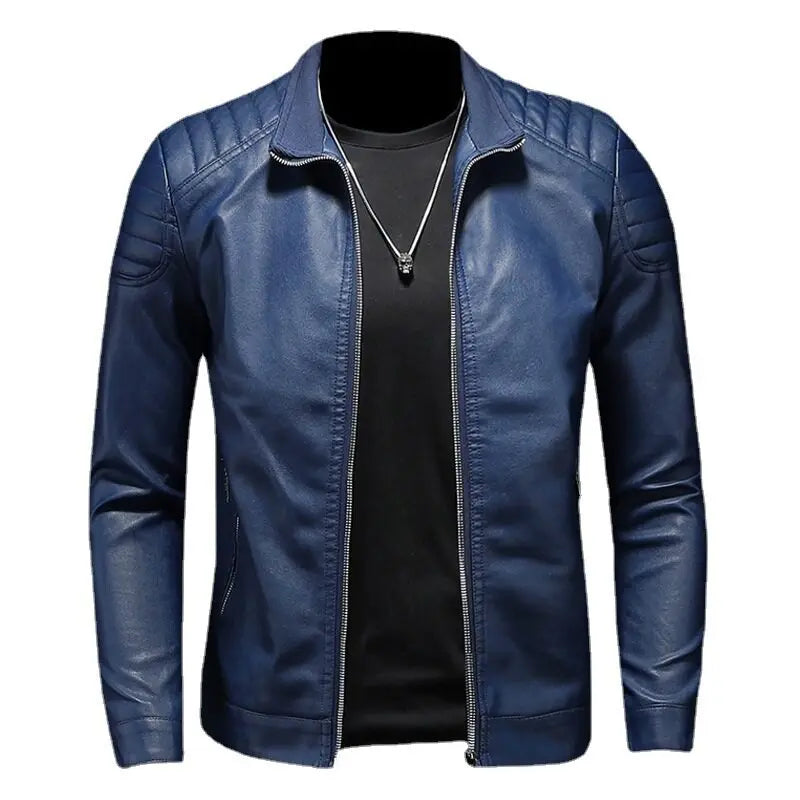 Jaqueta de Couro Motociclista Masculina Casavelli J167