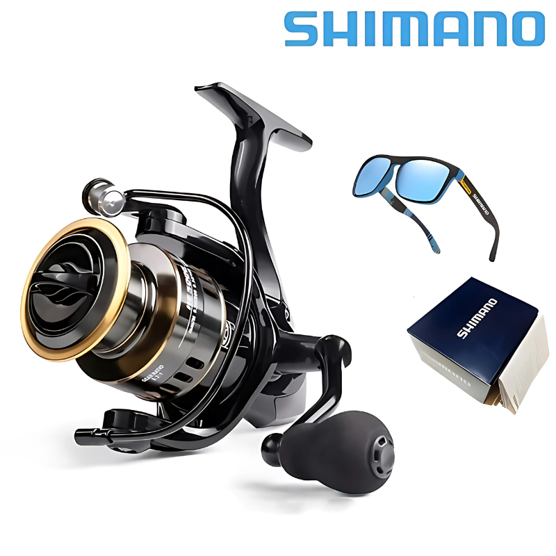 Molinete Shimano Drag de Até 15kg Com 19 Rolamentos Sistema de Rotação Super Suave + Óculos De Sol Polarizado Shimano Grátis